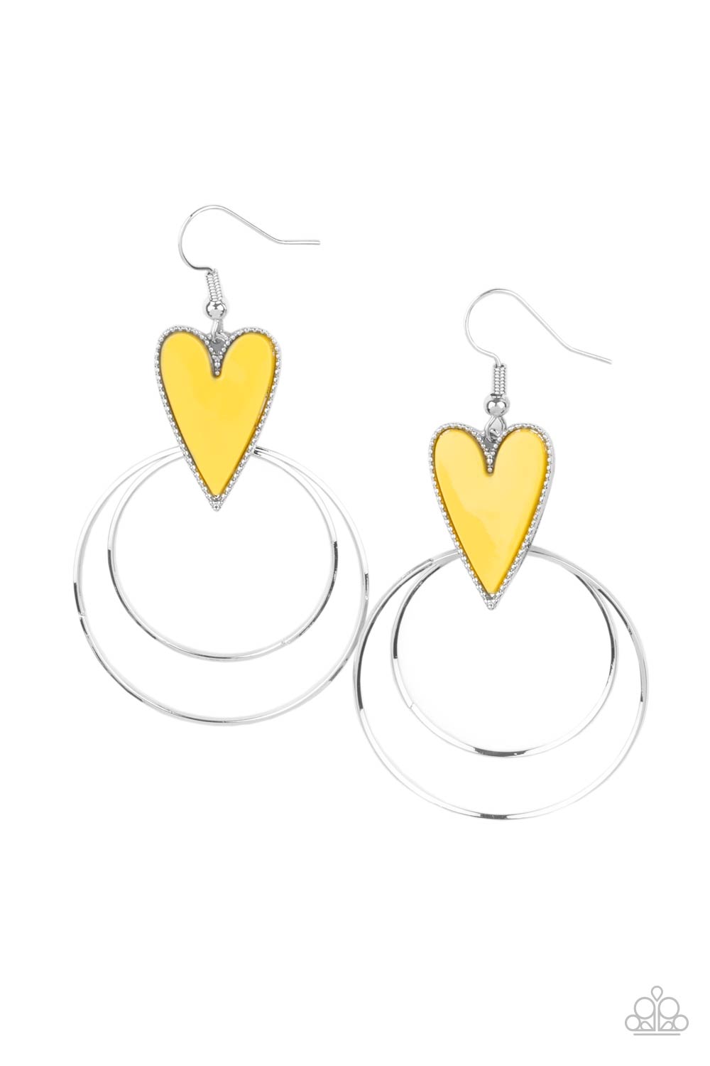 Happily Ever Hearts - Yellow Earrings