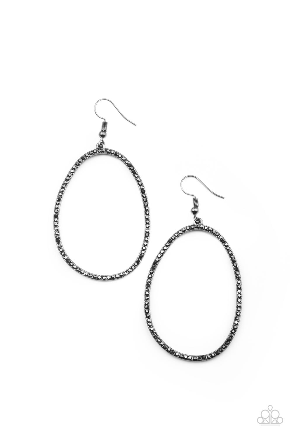 OVAL-ruled! - Black Earrings