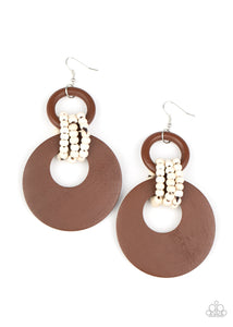 Beach Day Drama - Brown Earrings