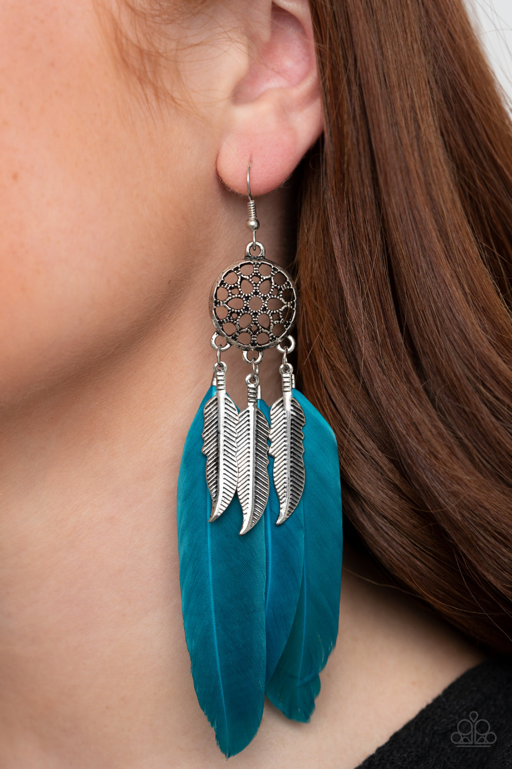 In Your Wildest DREAM-CATCHERS - Blue Earrings