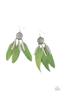 In Your Wildest DREAM-CATCHERS - Green Earrings