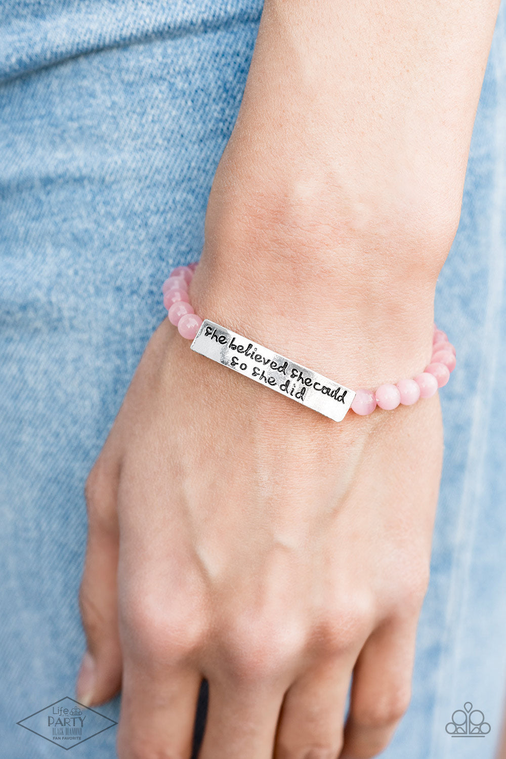 So She Did - Pink Bracelet